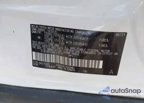 2021 Toyota Rav4 Xle/Xle Premium из США, поврежденный, VIN 2T3P1RFV1MC219717